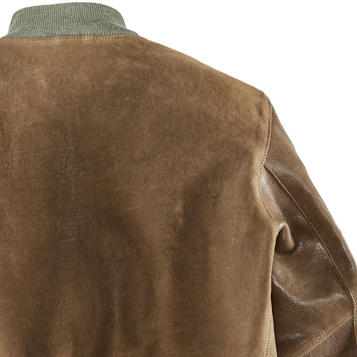 Veste cuir Thedi gabardine sergé