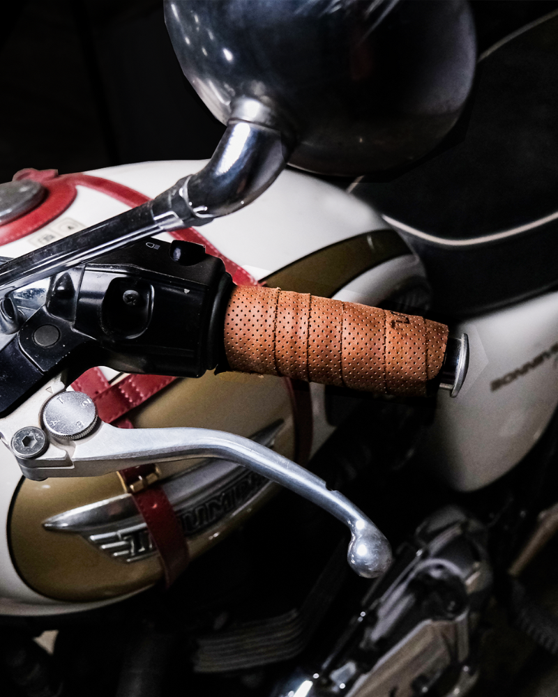 Trip Machine Motorcycle Leather Grip Wraps Leather Handlebar Wrap