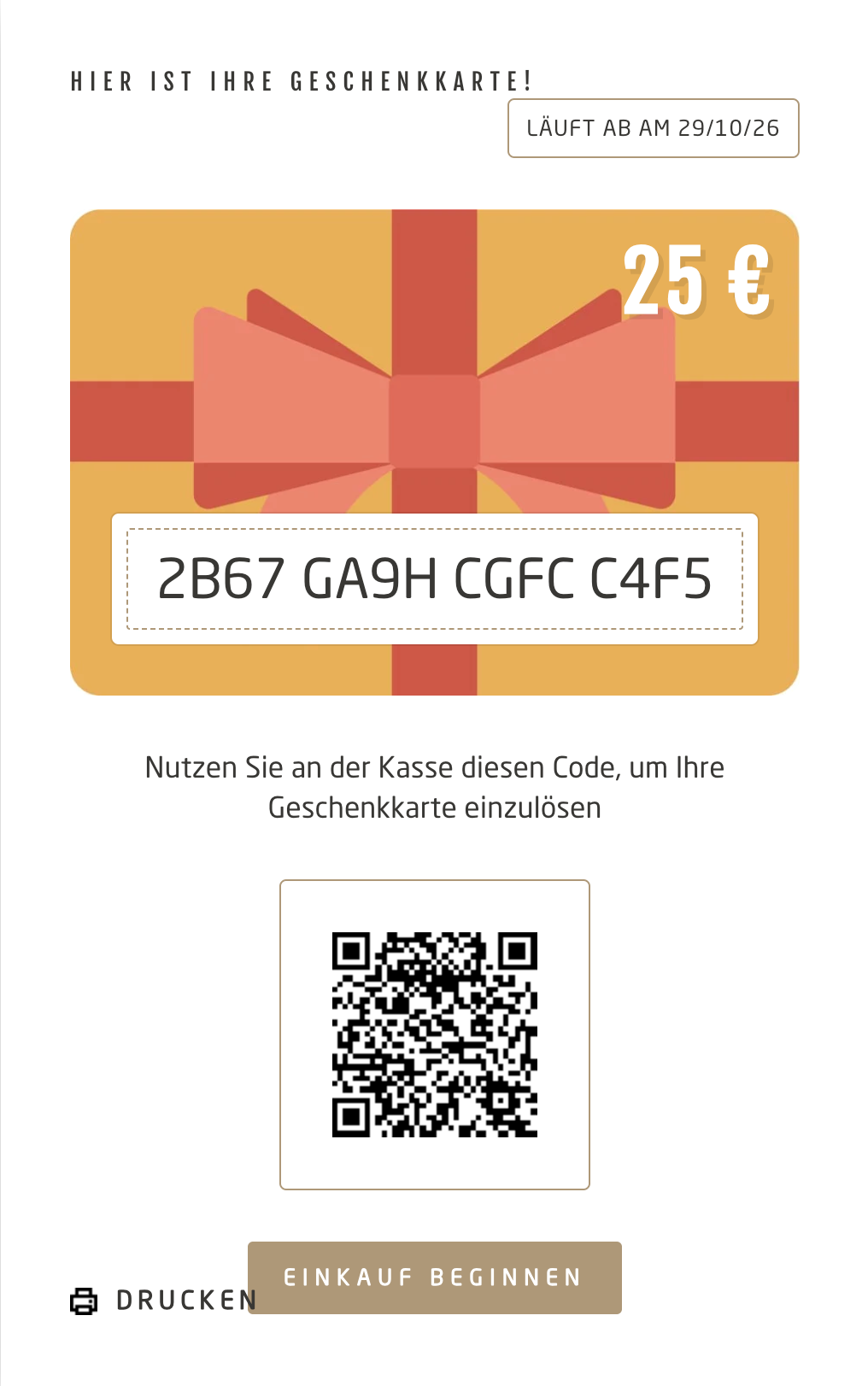 Geschenkgutschein