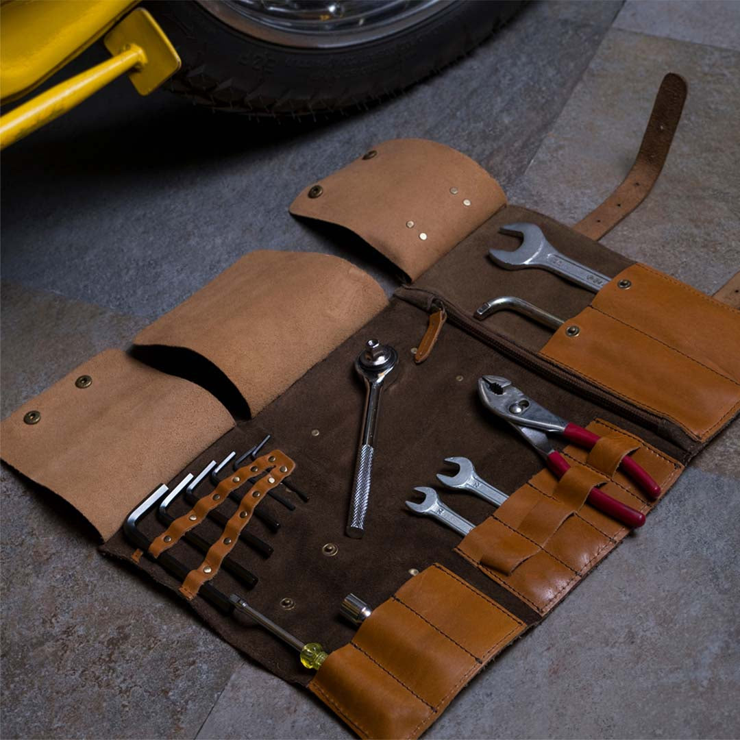 Trip Machine Tool Roll Tobacco & Tan