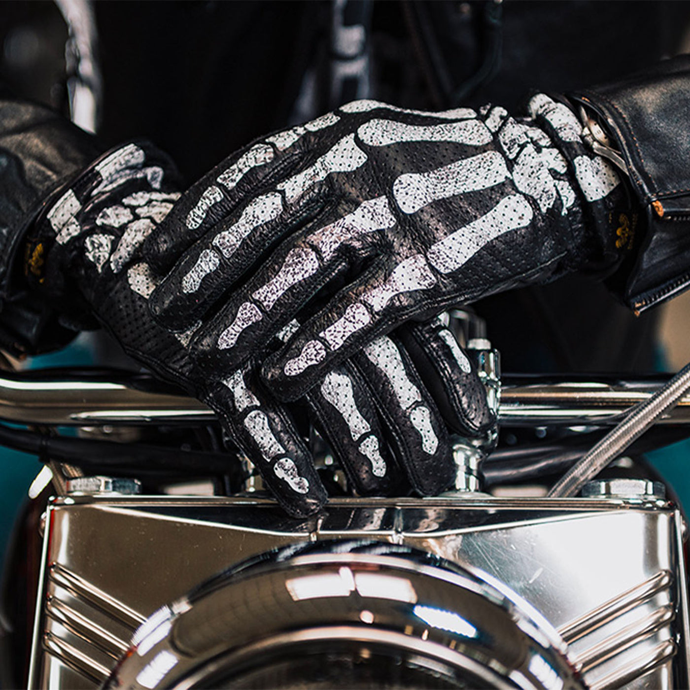 Rude Riders gants moto Bones Noir
