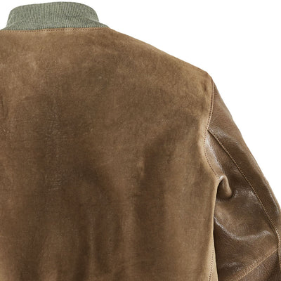 Thedi leather jacket twill gabardine