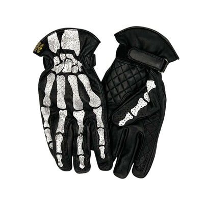 Rude Riders motorcycle gloves Bones Black