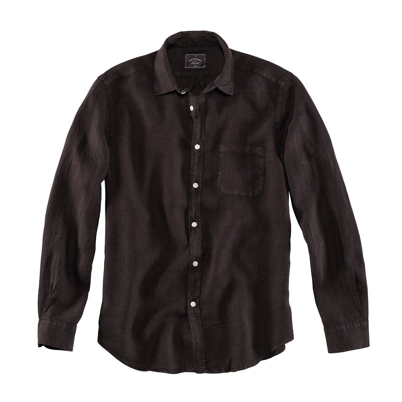 Portuguese Flannel Hemd Linen Black