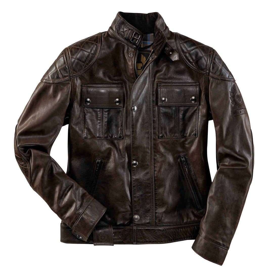 Belstaff Motorcycle Lederjacke Brooklands Braun