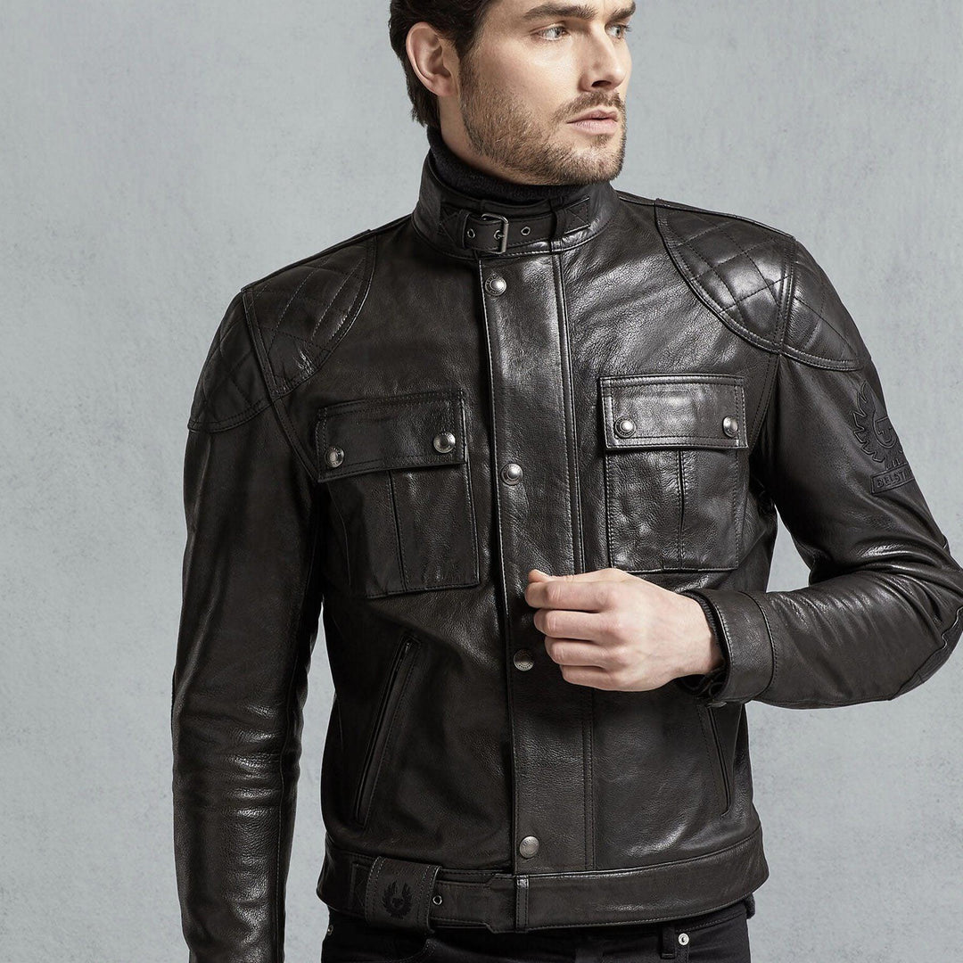 Belstaff Motorcycle Lederjacke Brooklands Schwarz