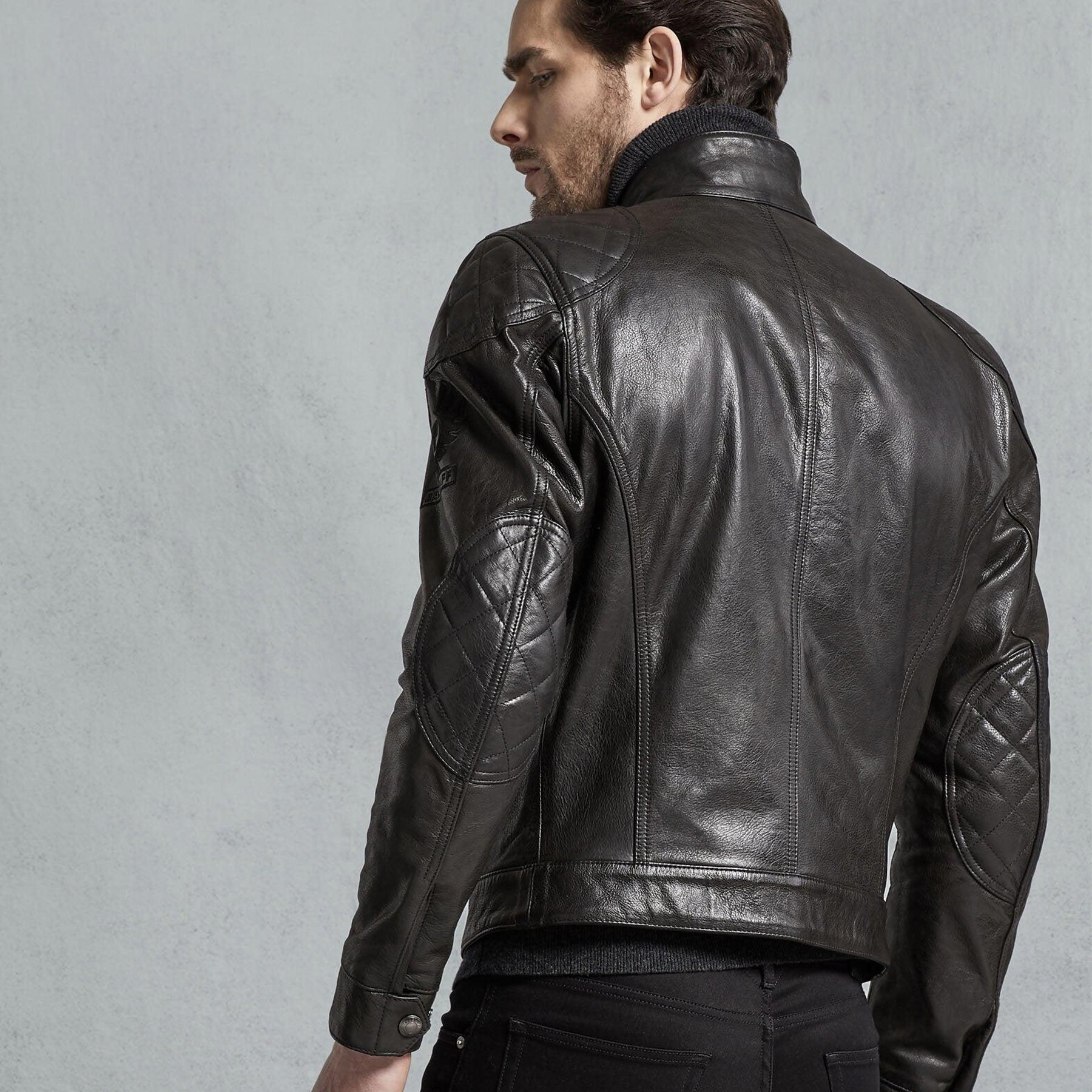 Chaqueta de cuero de motocicleta Belstaff Brooklands negra – Bad