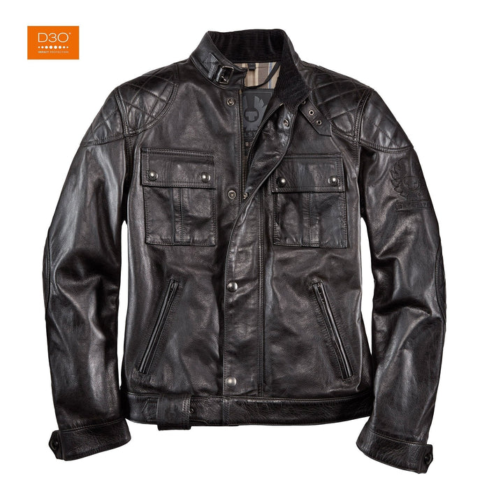 Belstaff Motorcycle Lederjacke Brooklands Schwarz