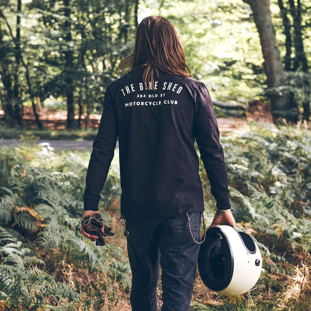 Bike Shed Longsleeve Pocket Script Black