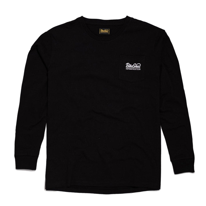 Bike Shed Longsleeve Pocket Script Black