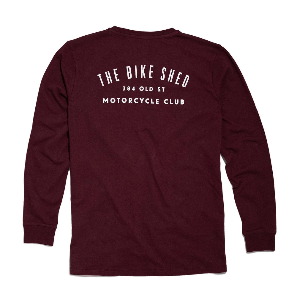 Bike Shed Longsleeve Pocket Script Red