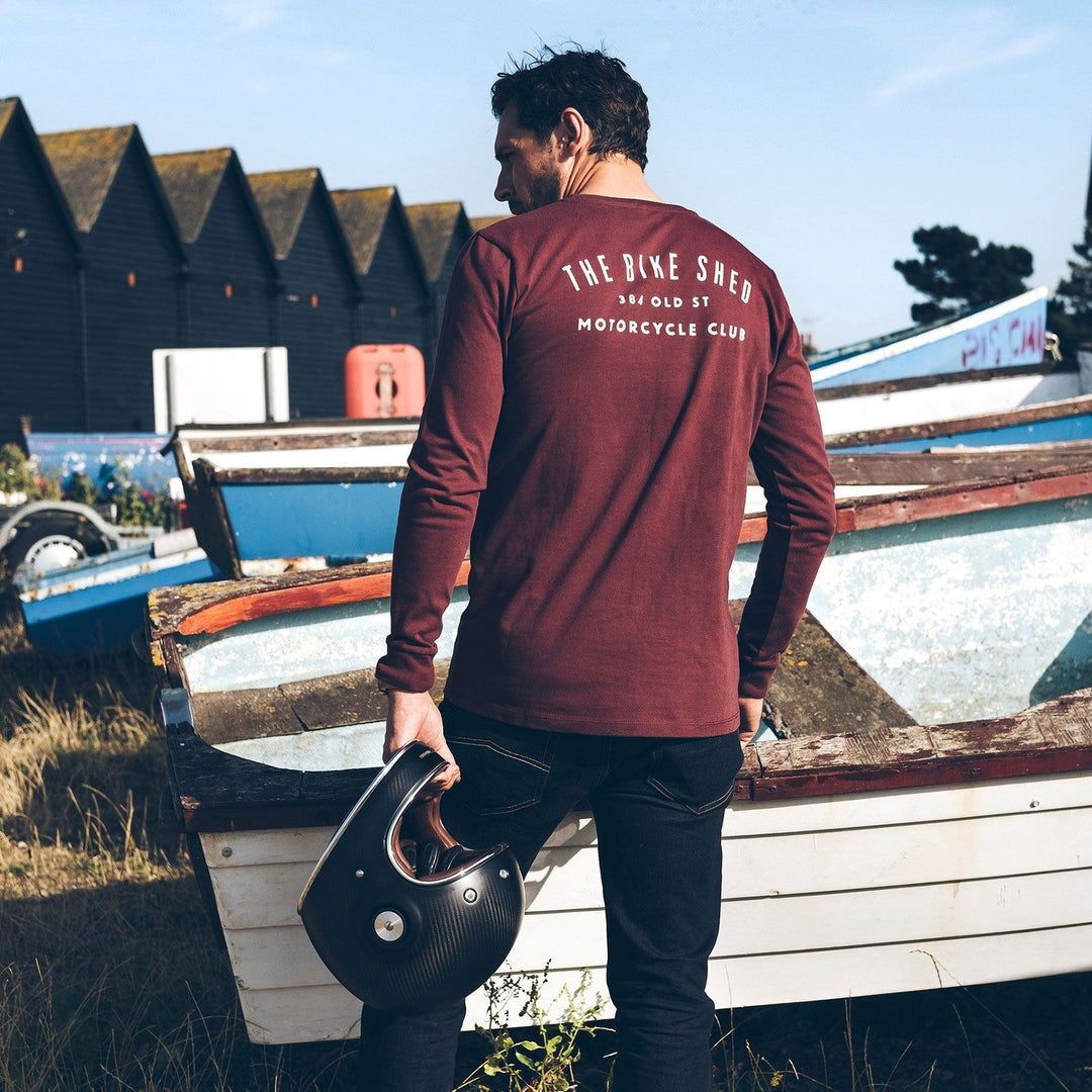 Bike Shed Longsleeve Pocket Script Red