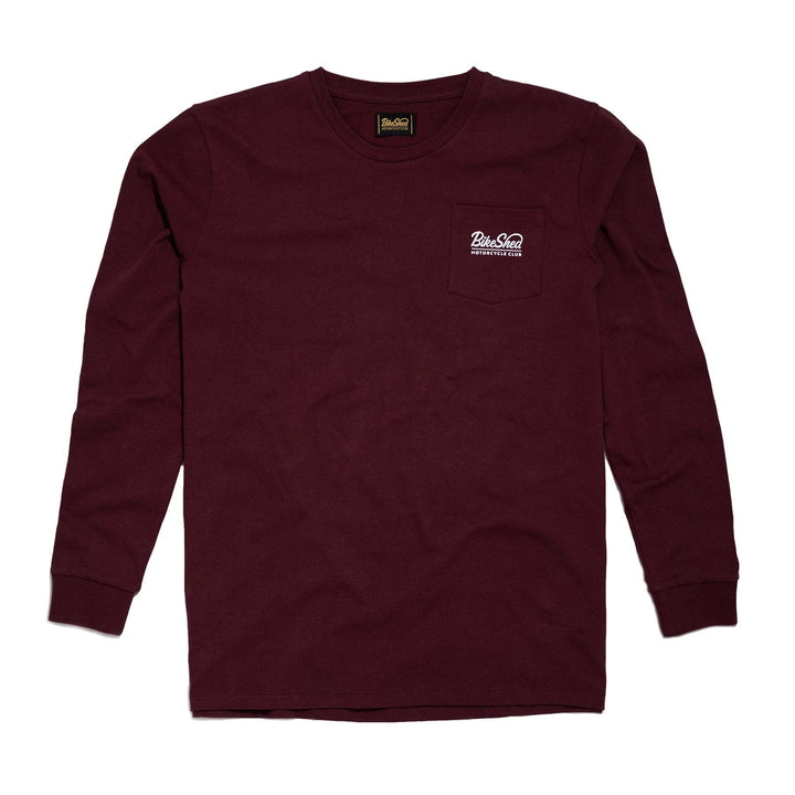 Bike Shed Longsleeve Pocket Script Red