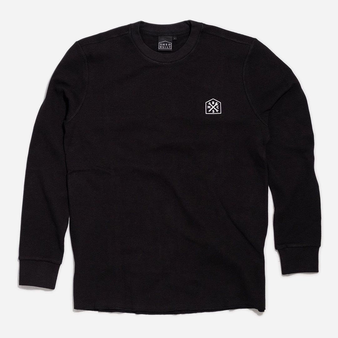 Bike Shed Pullover Waffle Black