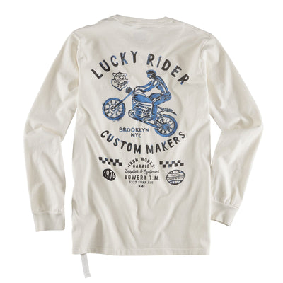 Bowery NYC Longsleeve Lucky Rider White