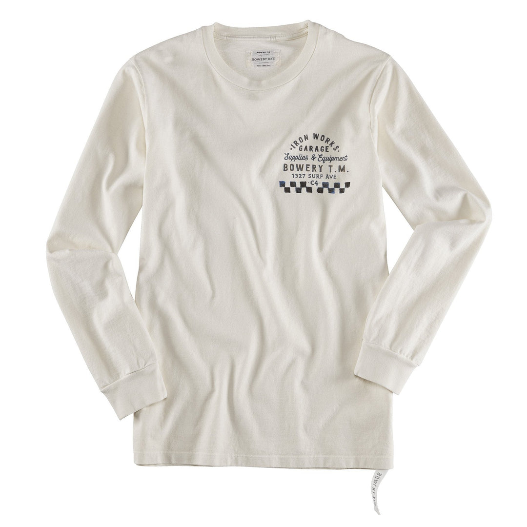 Bowery NYC Longsleeve Lucky Rider White