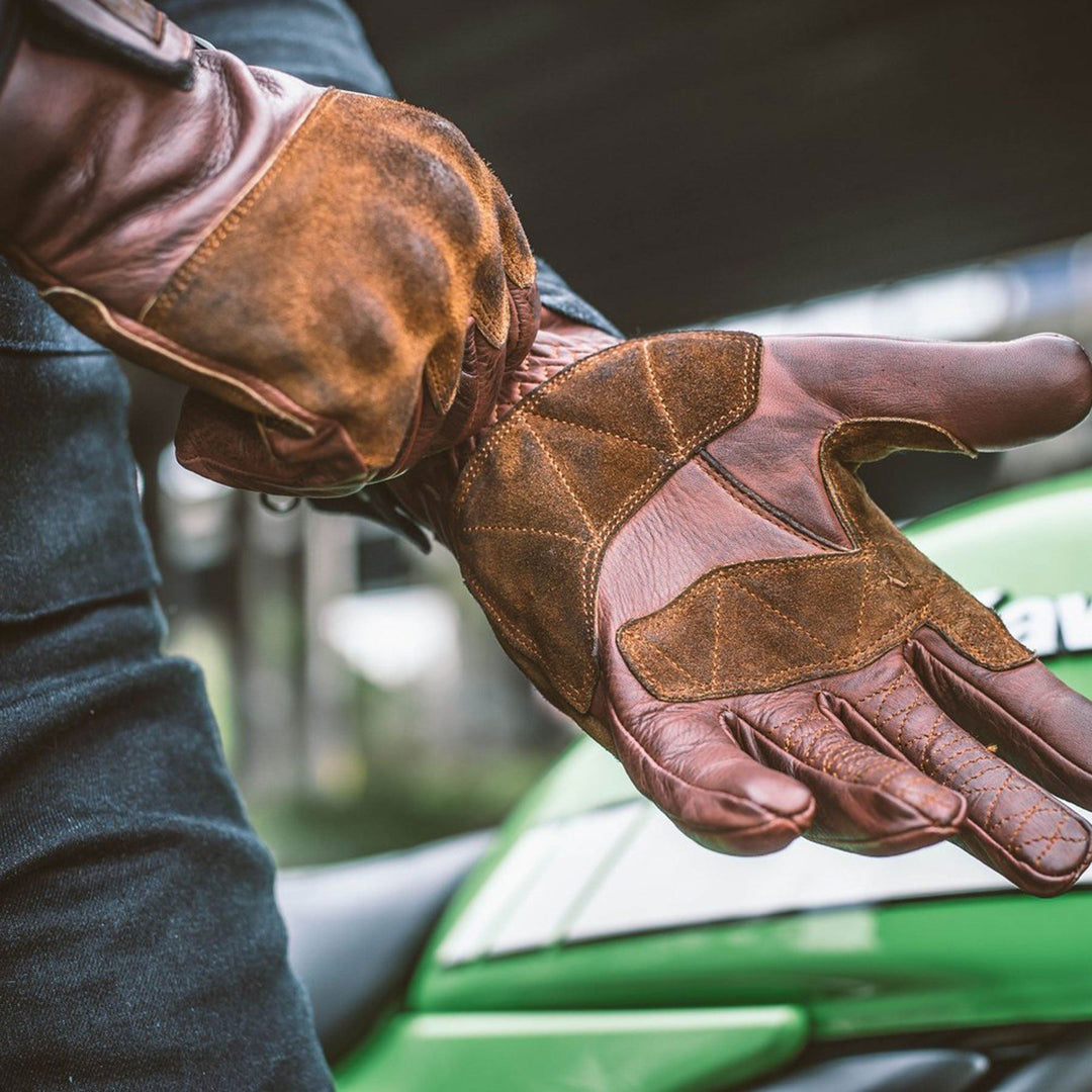wildschweinleder handschuhe Fuel "Rodeo" Leder-Handschuhe gefüttert in dunkelbraun – Bad and Bold