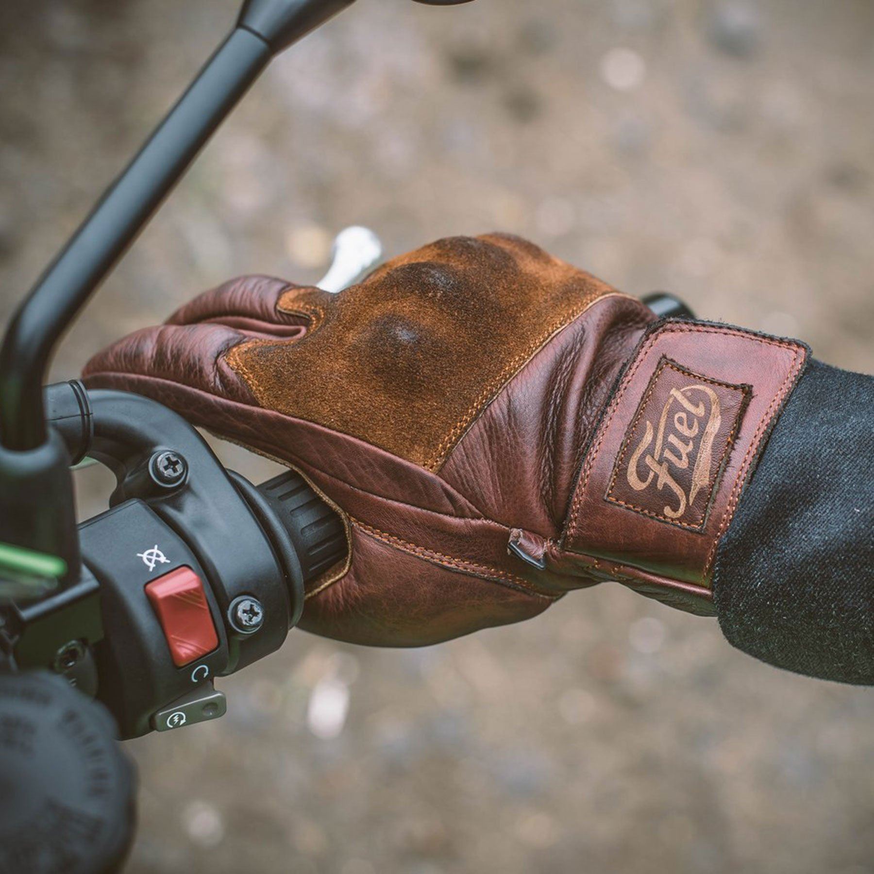 Fuel Rodeo Leder-Handschuhe gefüttert in dunkelbraun – Bad and