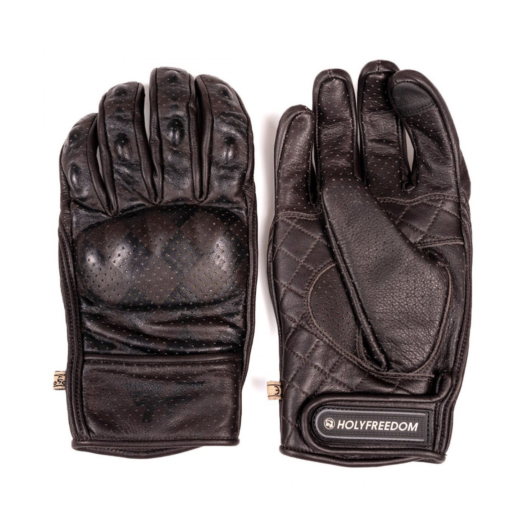 bullrot handschuhe Holy Freedom "Bullit Brown CE" Motorrad Handschuhe Dunkel Braun – Bad and Bold