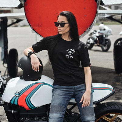Pando Moto Damen Motorradjeans Rosie Navy Plain