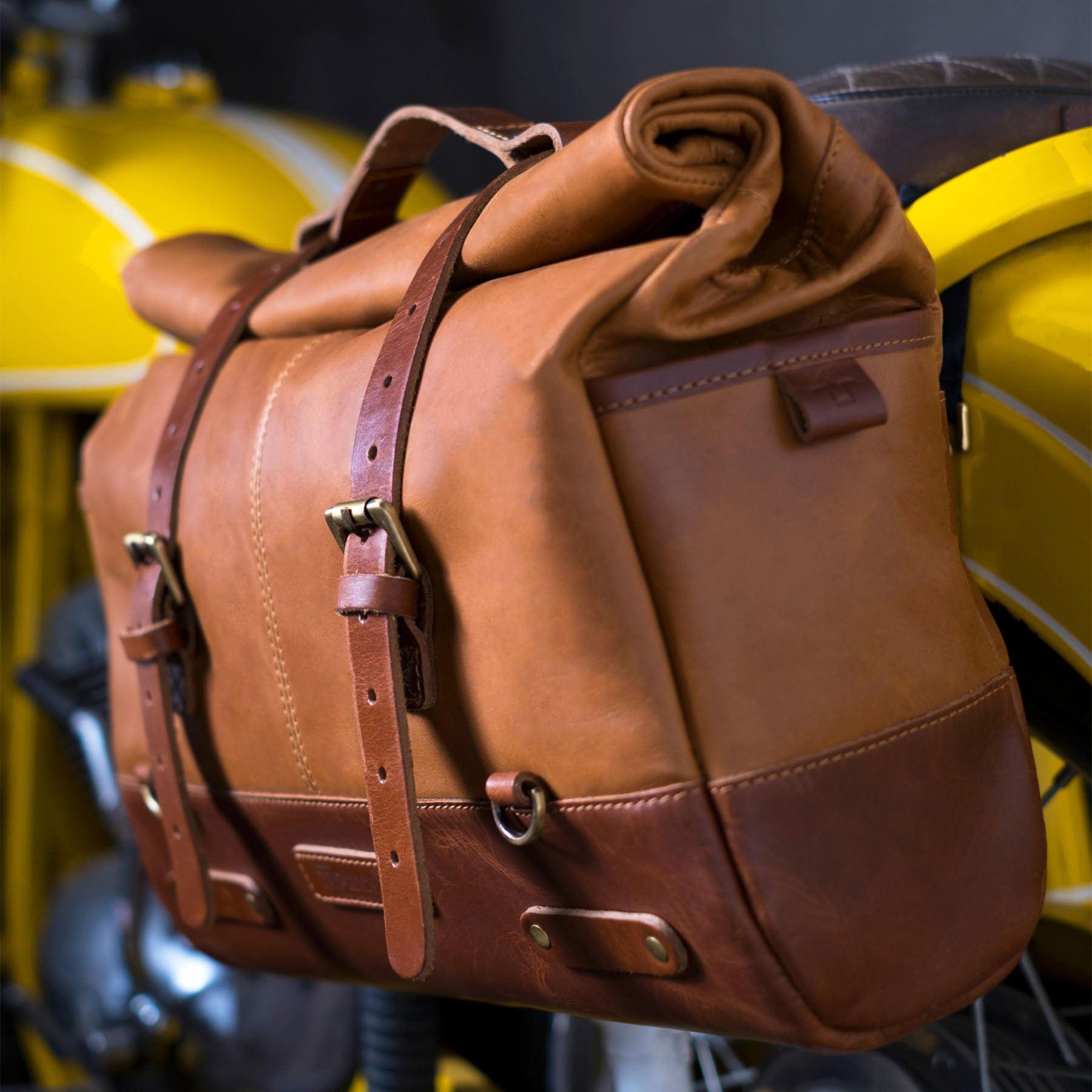 Trip Machine Saddlebag Outlaw Tan – Bad and Bold - Biker's finest