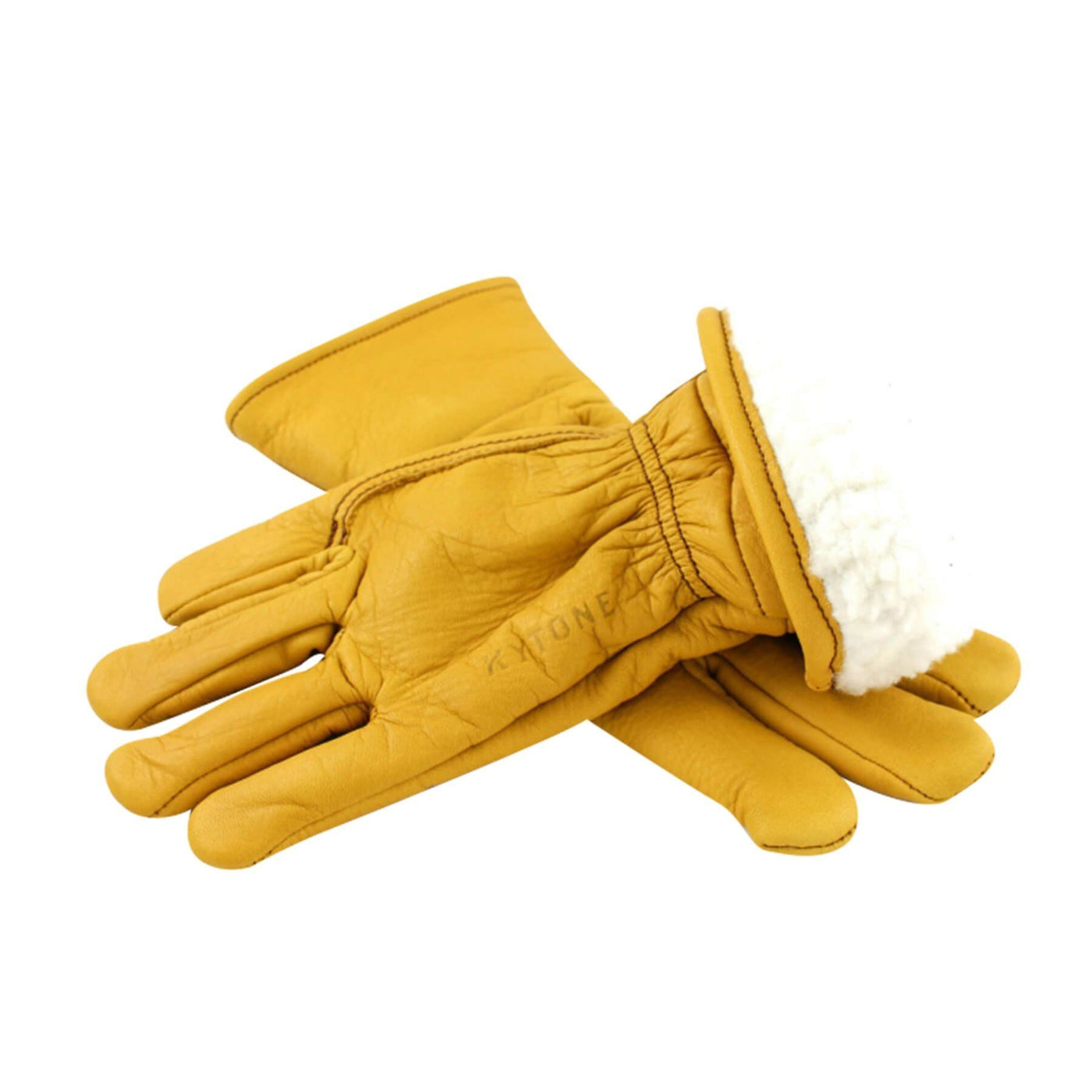 Kytone Leder-Handschuhe gefüttert gelb gold Kytone 