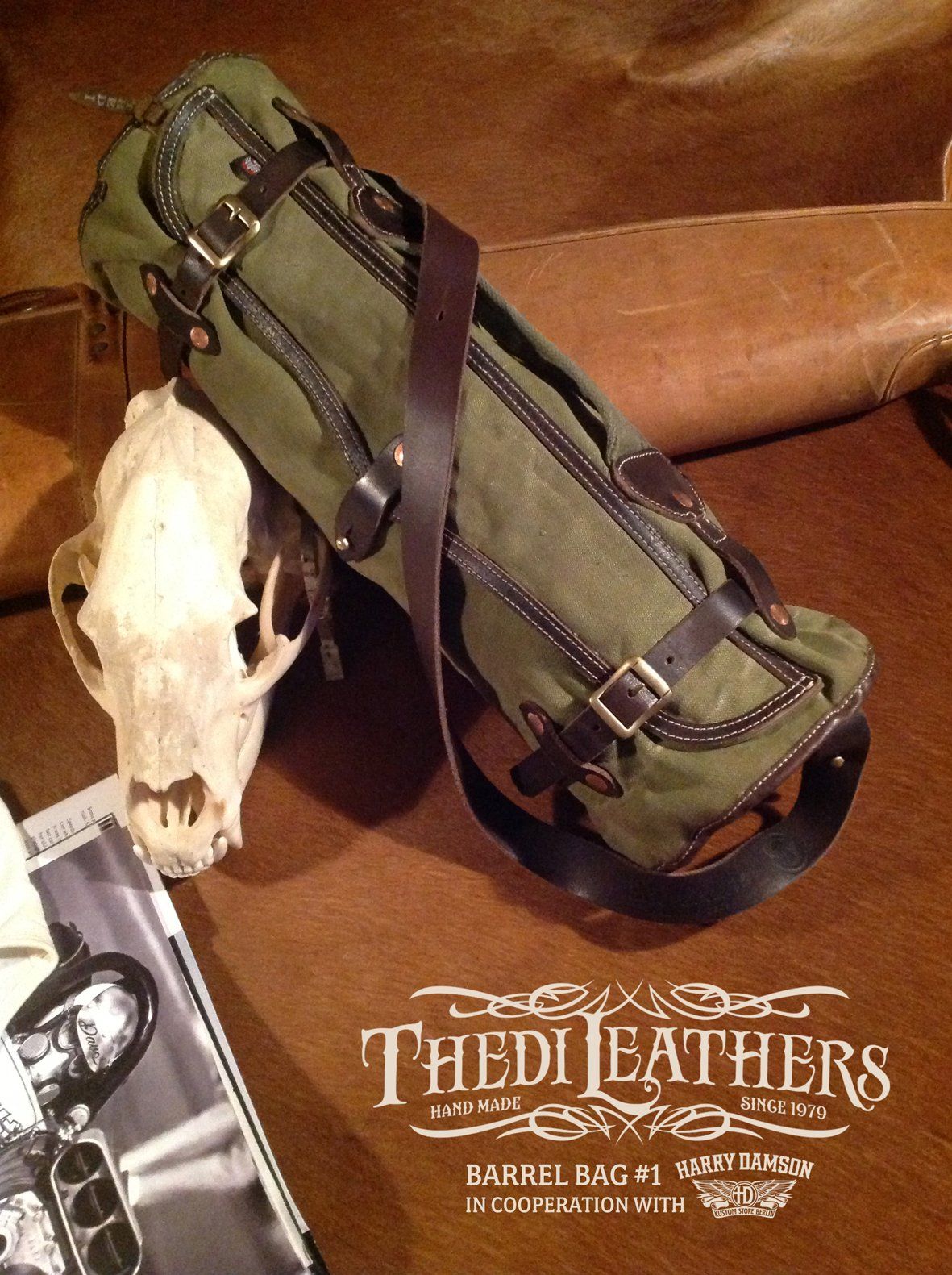 Thedi Leathers Vintage Lenkertasche Barrel Bag Bad and Bold Biker s finest