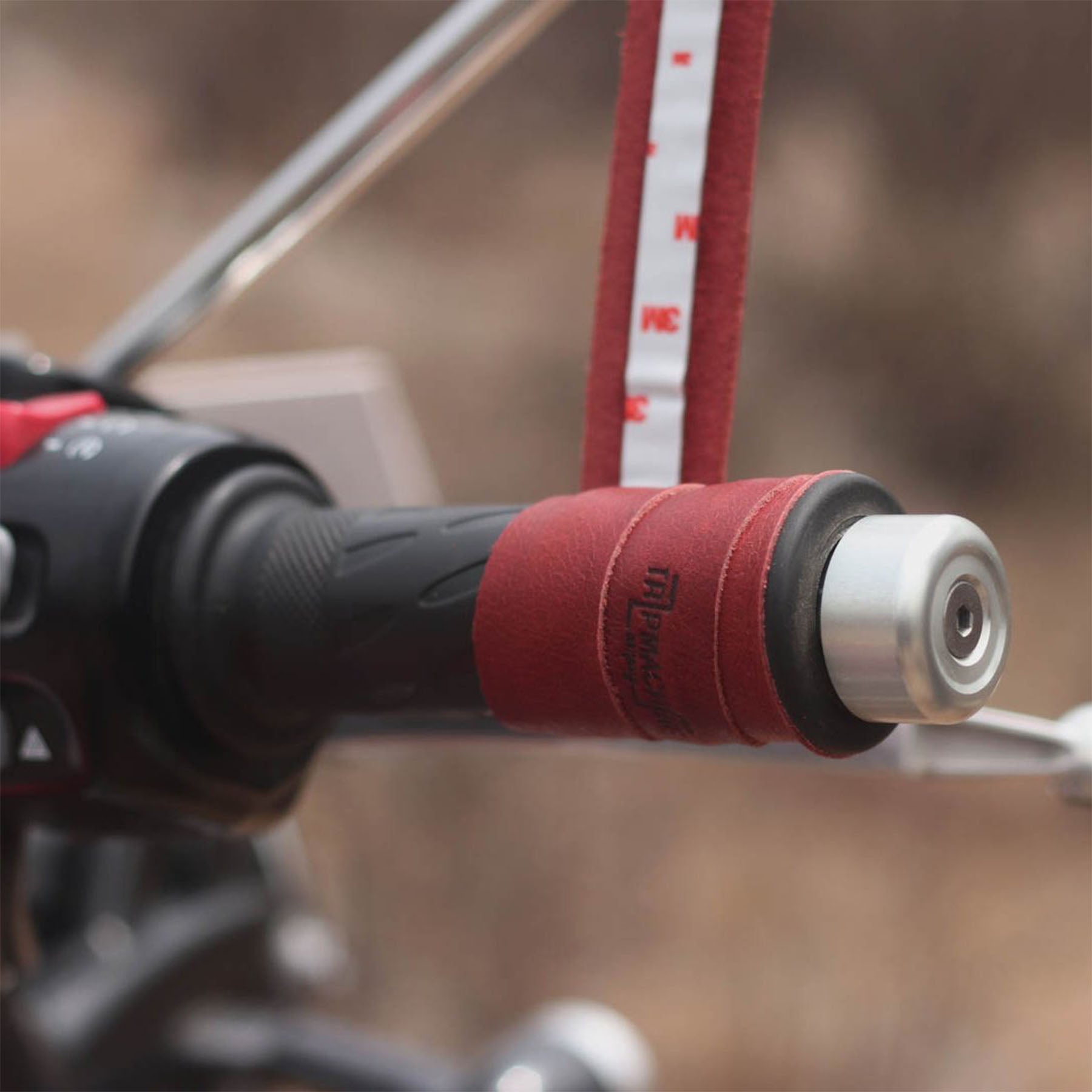 Trip Machine Leather Strap Grip Wrap Cherry